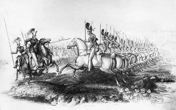 Cavalry At Waterloo Drawn by Howe