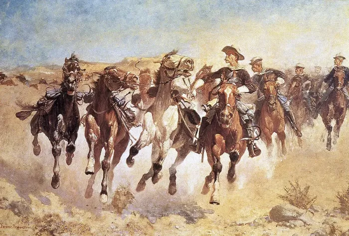 Framed Print : Cavalrymen in Battle by Frederic Remington Framed Print : Cavalrymen in Battle by Frederic Remington