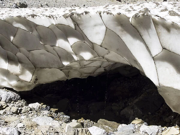 Cave formed by the melting of a glacier