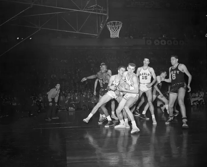 Framed Print : CCNY and NCAA Basketball Action at Madison Square Garden