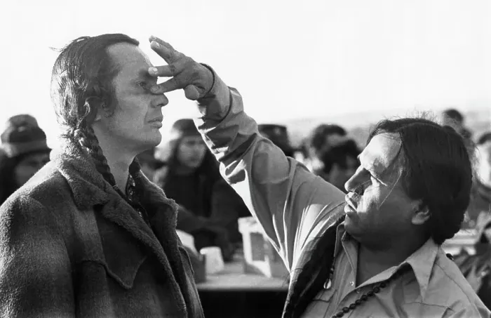 Framed Print : C.Dog Puts War Paint On Russell Means Framed Print : C.Dog Puts War Paint On Russell Means