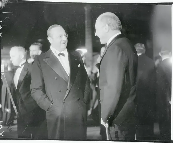 Framed Print : Cecil B. Demille Speaking With Jesse Lasky Framed Print : Cecil B. Demille Speaking With Jesse Lasky