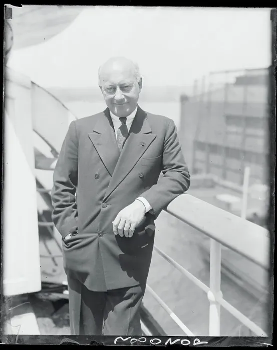 Framed Print : Cecil B. Demille Standing on a Boat Deck Framed Print : Cecil B. Demille Standing on a Boat Deck