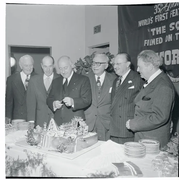 Framed Print : Cecil B. DeMille Standing at Buffet Table During Honor Celebration Framed Print : Cecil B. DeMille Standing at Buffet Table During Honor Celebration