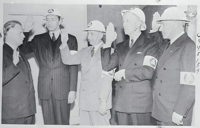 Framed Print : Cecil B. Demille and Others Are Sworn Into the Civilian Defense Army Framed Print : Cecil B. Demille and Others Are Sworn Into the Civilian Defense Army