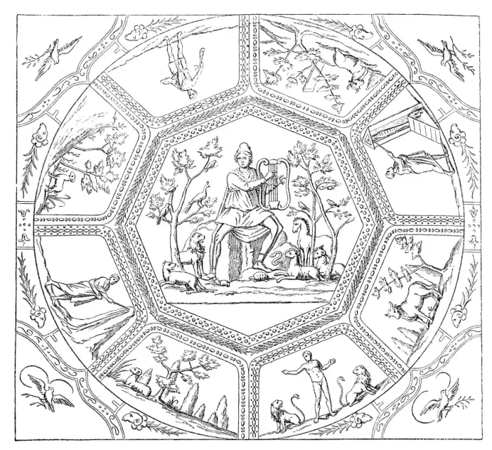 Framed Print : Ceiling Painting From Catacomb Of St. Callixtus, Rome Framed Print : Ceiling Painting From Catacomb Of St. Callixtus, Rome