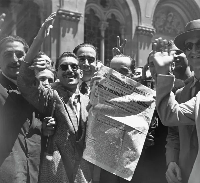 Framed Print : Celebrations In Rome, 1944 Framed Print : Celebrations In Rome, 1944