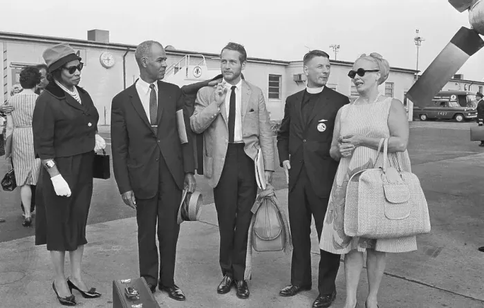 Framed Print : Celebrity Civil Rights Marchers at Airport Framed Print : Celebrity Civil Rights Marchers at Airport