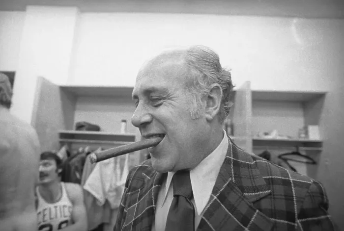 Framed Print : Celtic Coach Red Auerbach Smoking a Cigar Framed Print : Celtic Coach Red Auerbach Smoking a Cigar
