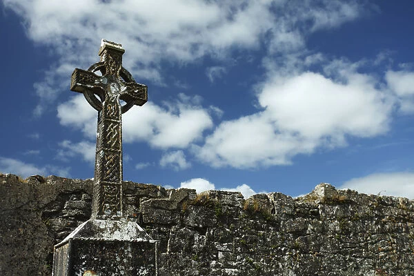 Celtic cross in the ruins of Clare Abbey