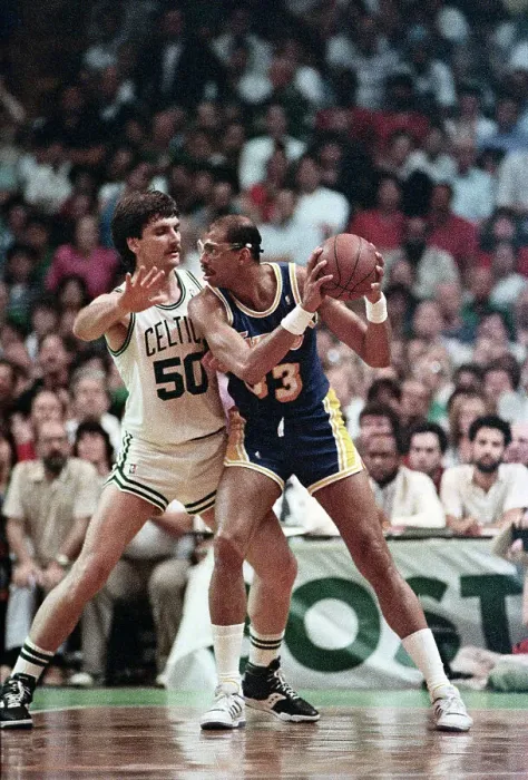 Framed Print : Celtic Greg Kite Guards Abdul-Jabbar Framed Print : Celtic Greg Kite Guards Abdul-Jabbar