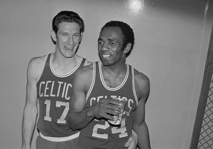 Framed Print : Celtics John Havlicek and Sam Jones Speaking to Reporters Framed Print : Celtics John Havlicek and Sam Jones Speaking to Reporters