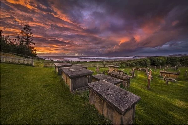 A cemetery Dawn
