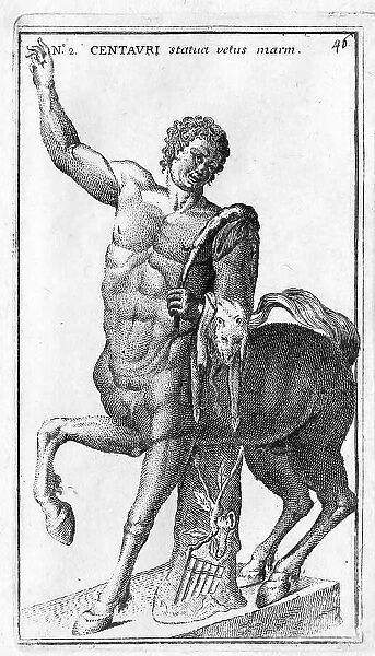 A Centaur, Centaurus, Centauri, Centaur, a hybrid creature of Greek mythology of horse and human, historical Rome, Italy, digital reproduction of an 18th century original, original date unknown
