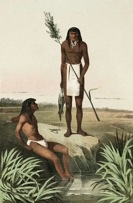 Framed Print : Central American Natives at Small Pond Framed Print : Central American Natives at Small Pond