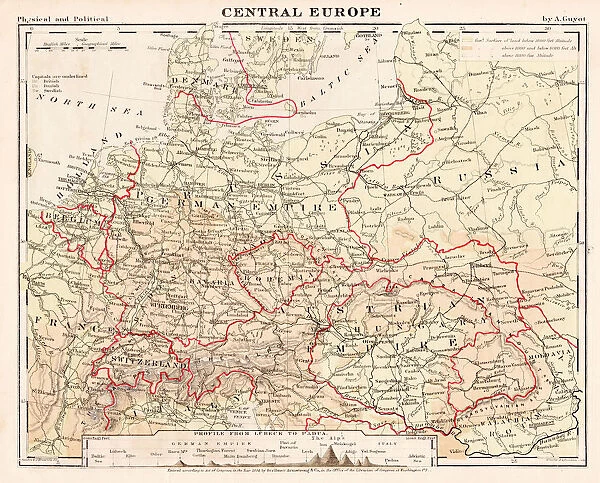 Central europe map 1867