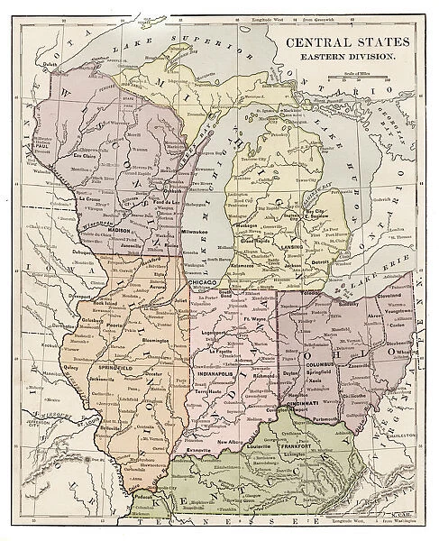 Central states eastern division map 1889