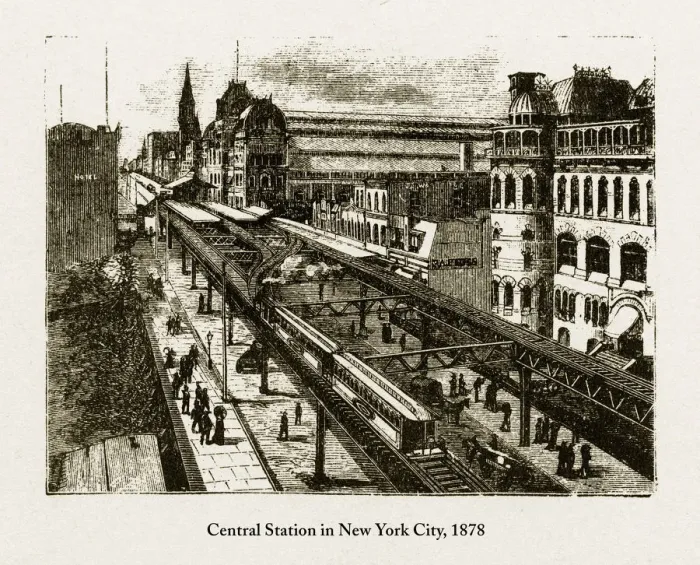 Framed Print : Central Station in New York City Victorian Engraving, 1878 Framed Print : Central Station in New York City Victorian Engraving, 1878