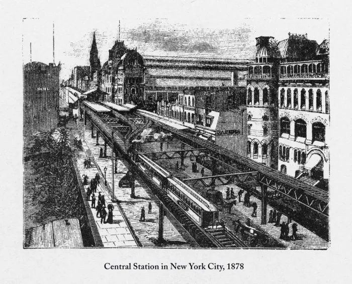 Framed Print : Central Station in New York City Victorian Engraving, 1878 Framed Print : Central Station in New York City Victorian Engraving, 1878