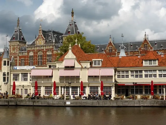 Framed Print : Central station and tourist office in Amsterdam Framed Print : Central station and tourist office in Amsterdam