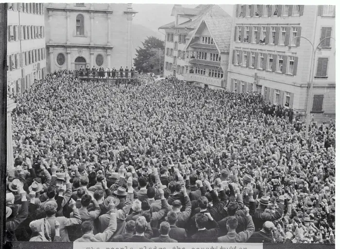 Framed Print : Ceremony for Swiss Males Taking Voting Oath Framed Print : Ceremony for Swiss Males Taking Voting Oath