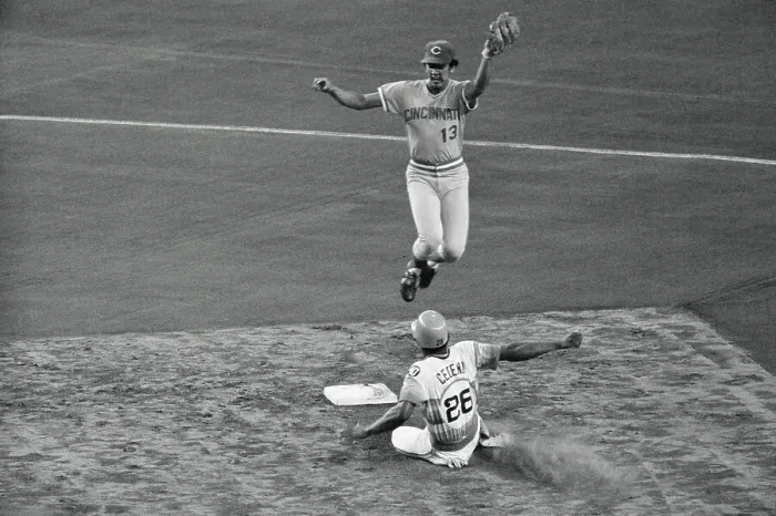 Framed Print : Cesar Cedeno Sliding into Second Base Framed Print : Cesar Cedeno Sliding into Second Base