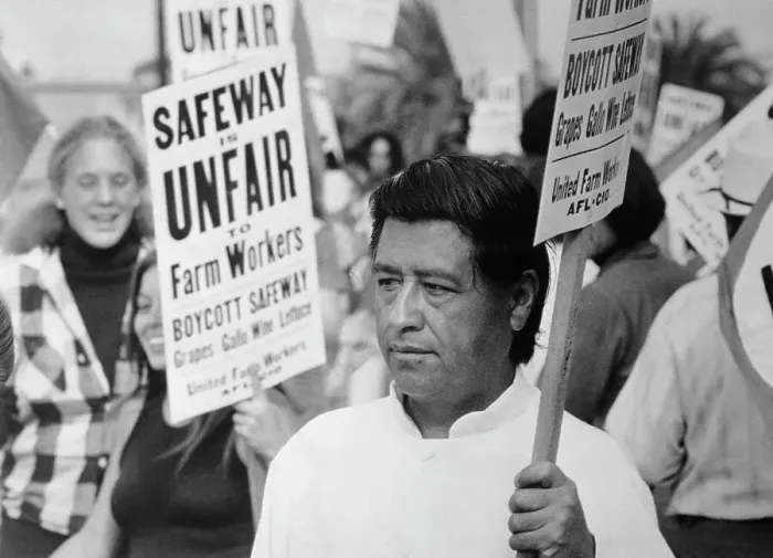 Framed Print : Cesar Chavez Leading Strike Framed Print : Cesar Chavez Leading Strike