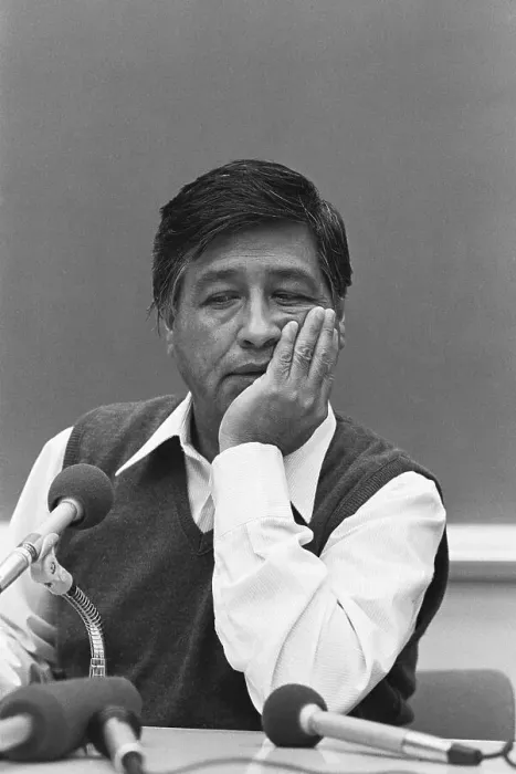 Framed Print : Cesar Chavez W / Hand To Chin Framed Print : Cesar Chavez W / Hand To Chin