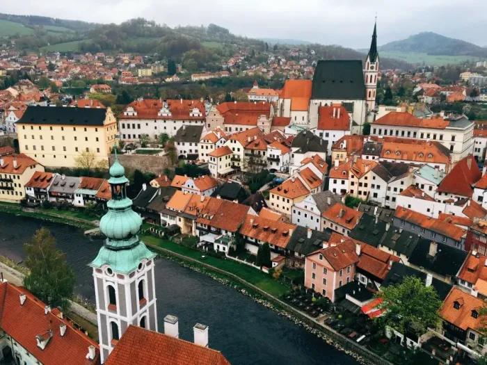 Framed Print : Cesky Krumlov cityscape on a sunny day, South Bohemia, Czech Republic Framed Print : Cesky Krumlov cityscape on a sunny day, South Bohemia, Czech Republic