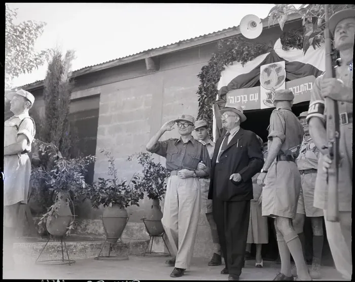 Framed Print : Chaim Waitzman Visiting Army Camp Framed Print : Chaim Waitzman Visiting Army Camp
