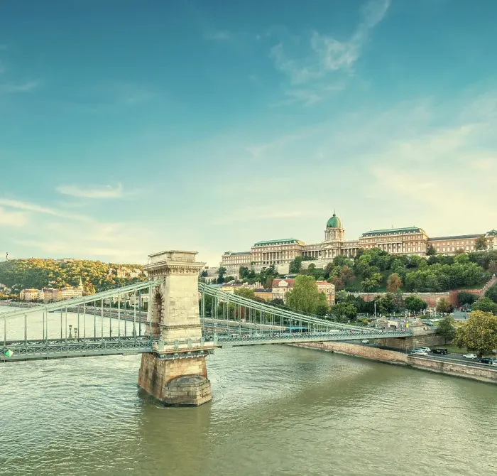 Framed Print : Chain Bridge in sunset Framed Print : Chain Bridge in sunset