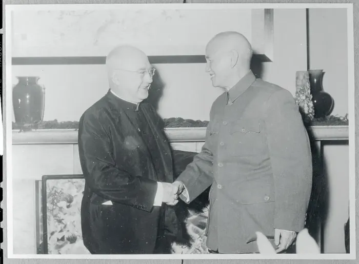 Framed Print : Chaing Kai Shek Greeting the Cardinal Framed Print : Chaing Kai Shek Greeting the Cardinal