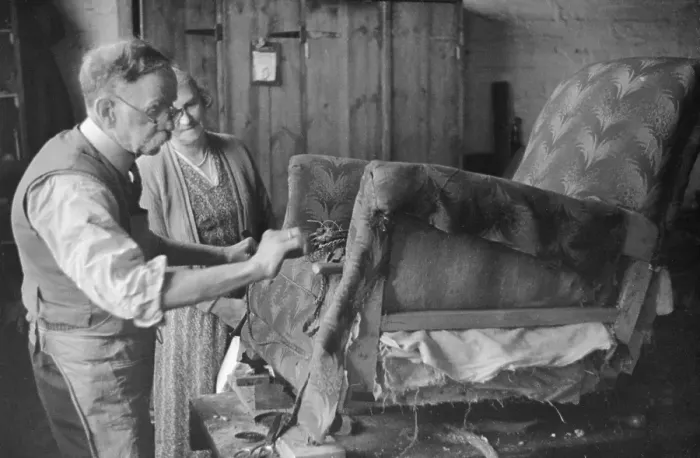 Framed Print : Chair Mending Framed Print : Chair Mending