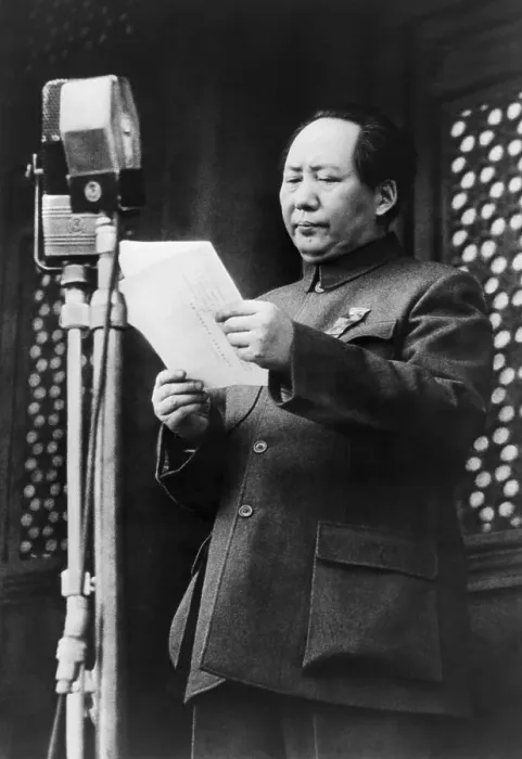 Framed Print : Chairman Mao Reading Proclamation, 1949