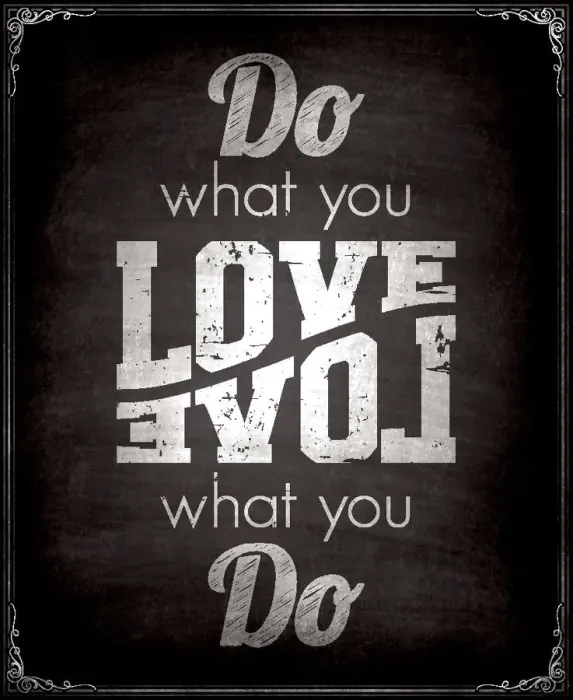 Framed Print : Chalkboard style concept saying Do what you love Framed Print : Chalkboard style concept saying Do what you love