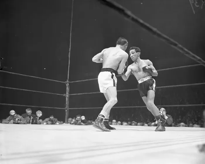 Framed Print : The Champ Lands a Right Framed Print : The Champ Lands a Right