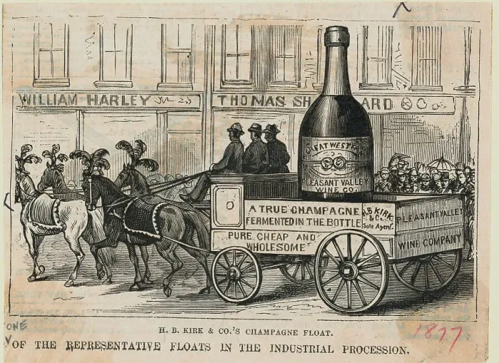 Framed Print : Champagne Float in Parade Framed Print : Champagne Float in Parade