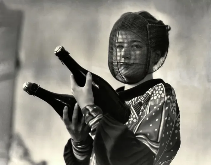 Framed Print : Champagne Inspector in a Mask Framed Print : Champagne Inspector in a Mask