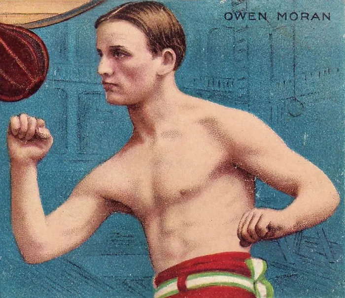 Framed Print : Champion boxer Owen Moran, Mecca Cigarettes, collectible tobacco card, 1910