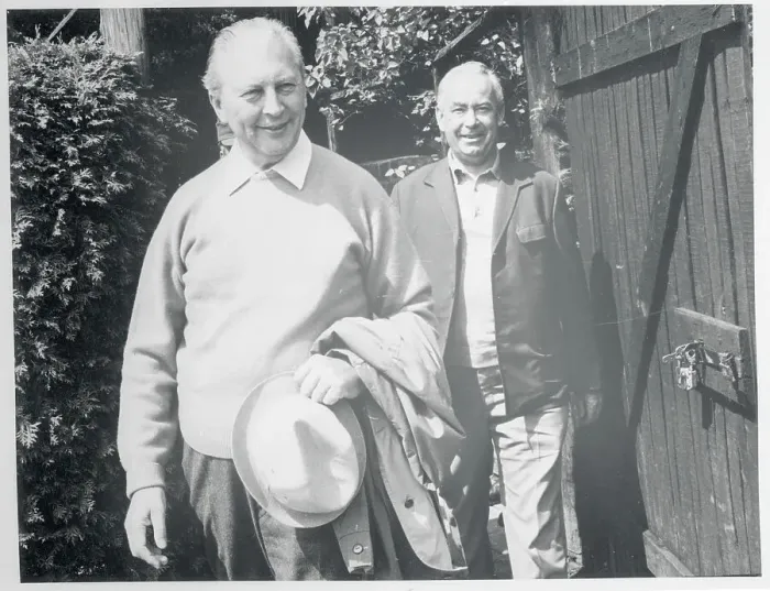 Framed Print : Chancellor Kurt George Kiesinger Outdoors with Bruno Heck Framed Print : Chancellor Kurt George Kiesinger Outdoors with Bruno Heck