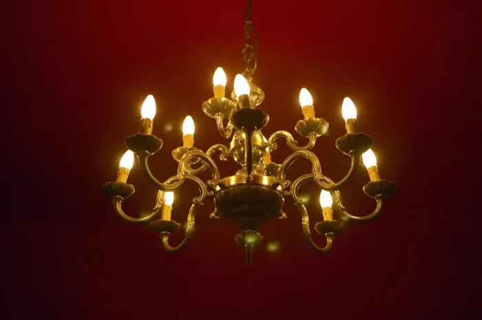 Framed Print : Chandelier, low angle view Framed Print : Chandelier, low angle view