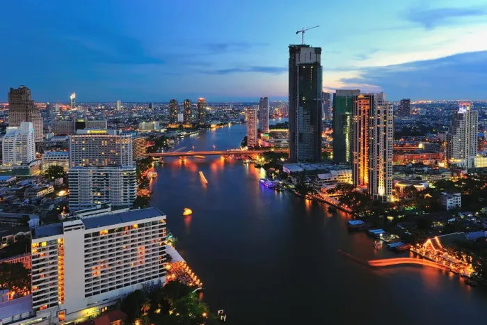 Framed Print : Chao Phraya river and Bangkok city Framed Print : Chao Phraya river and Bangkok city