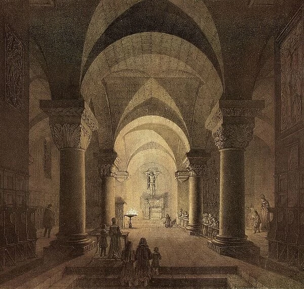 Chapel of Saint Margaret in the City of Nuremberg, 1819, Bavaria, Germany, Historical, digitally restored reproduction from a 19th century original
