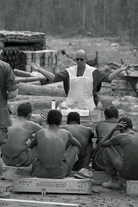 Framed Print : Chaplain Giving A Service In Vietnam Framed Print : Chaplain Giving A Service In Vietnam