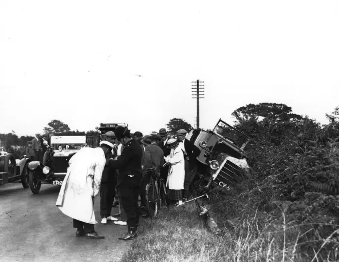 Framed Print : Charabanc Accident Framed Print : Charabanc Accident