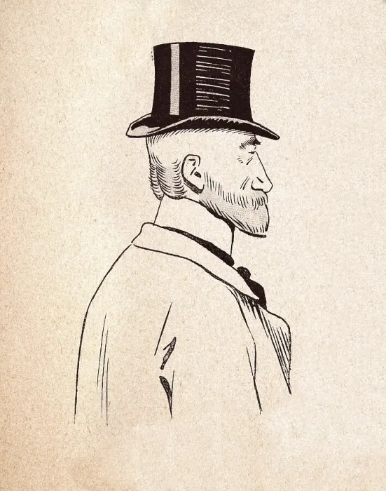 Framed Print : Character sketch of well dressed mature man with beard wearing top hat, French 1890s, 19th Century Framed Print : Character sketch of well dressed mature man with beard wearing top hat, French 1890s, 19th Century