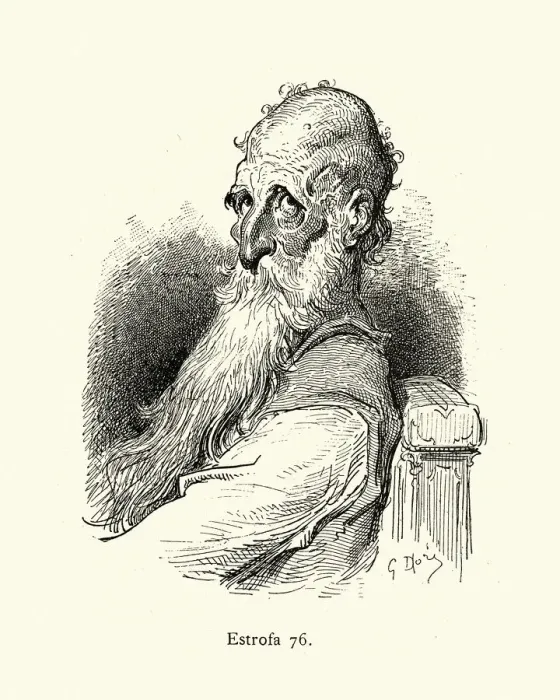 Framed Print : Character sketch of senior man with long white beard