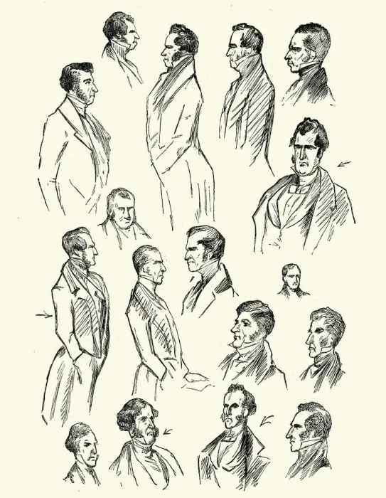 Framed Print : Character sketches for Charles Dickens Framed Print : Character sketches for Charles Dickens