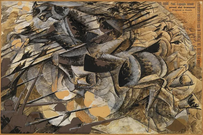 Framed Print : Charge Lancers - Cavalry Charge (Carica di lancieri - Carica di cavalleria), by Umberto Boccioni, 1915, 20th Century, tempera, paint, collage on paper mounted on canvas, 33.4 Framed Print : Charge Lancers - Cavalry Charge (Carica di lancieri - Carica di cavalleria), by Umberto Boccioni, 1915, 20th Century, tempera, paint, collage on paper mounted on canvas, 33.4