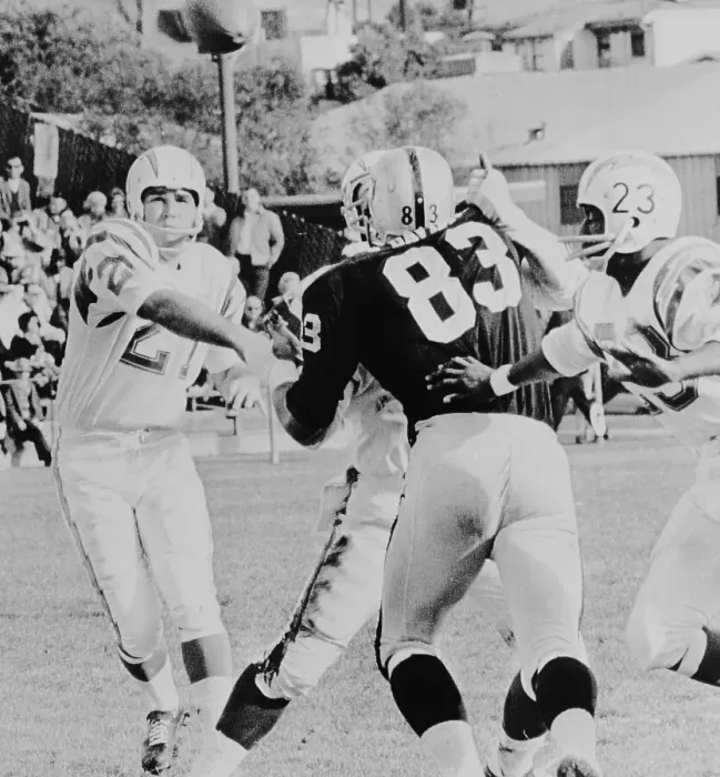 Framed Print : Chargers John Hadl Throwing Pass